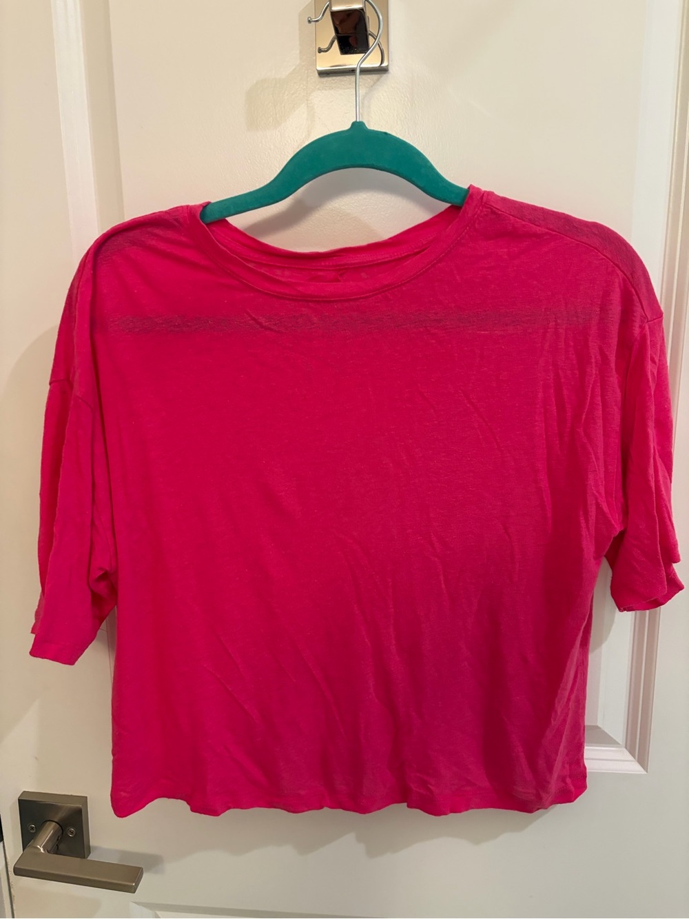 LOFT Hot Pink Relaxed Short Sleeve Tee